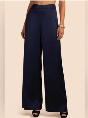 Trina Turk Long Weekend Wide Leg Pant in Navy Size 4